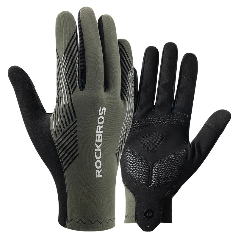 ROCKBROS Summer Cycling Gloves Breathable MTB Road Bike Non-slip Gloves Touch Screen Spring Full Finger Motorcycle Riding Gloves