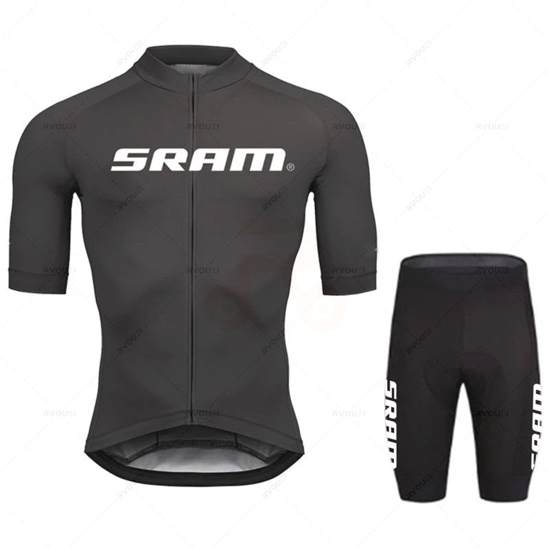 Conjunto de maillot de ciclismo Sram 2023, manga corta, transpirable, para hombre, para verano, MTB, MTB, ropa de ciclismo, uniforme