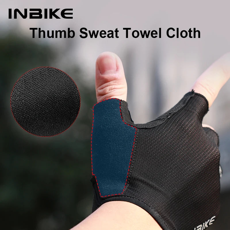 Guantes de Ciclismo INBIKE Verano – Medio Dedo Transpirables y Antideslizantes