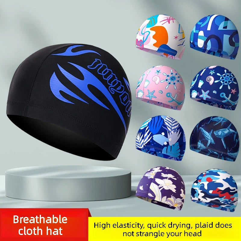 High Elastic Swim Cap for Children Adults Unisex Comfortable Polyester Spandex Swimming Hat