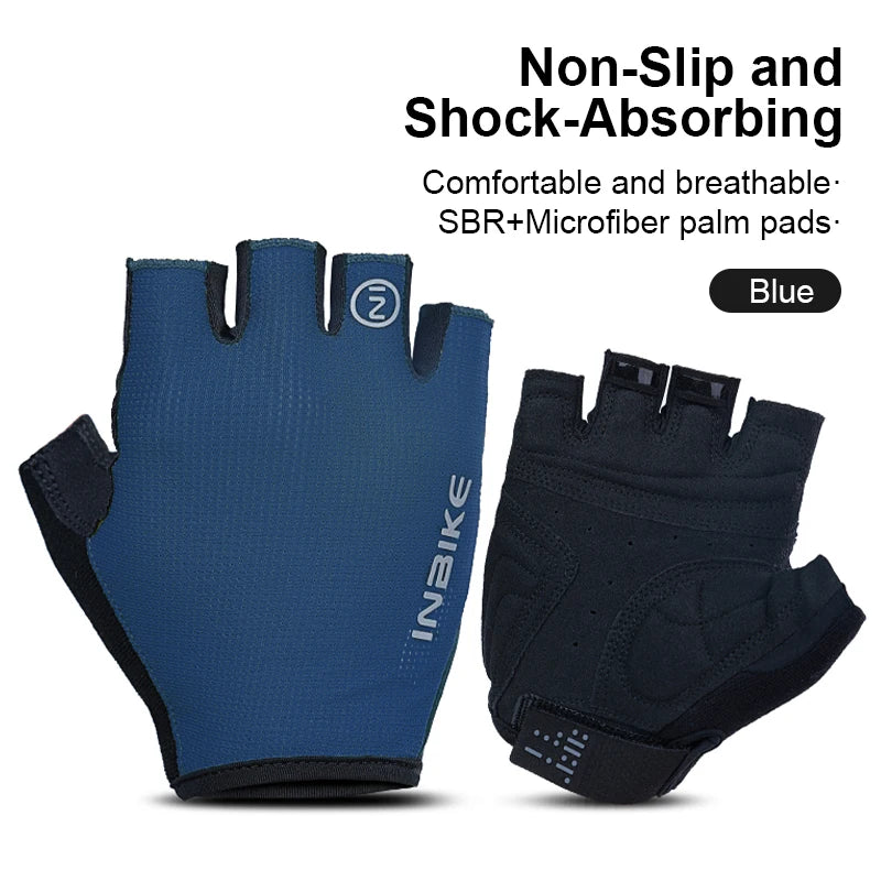 Guantes de Ciclismo INBIKE Verano – Medio Dedo Transpirables y Antideslizantes