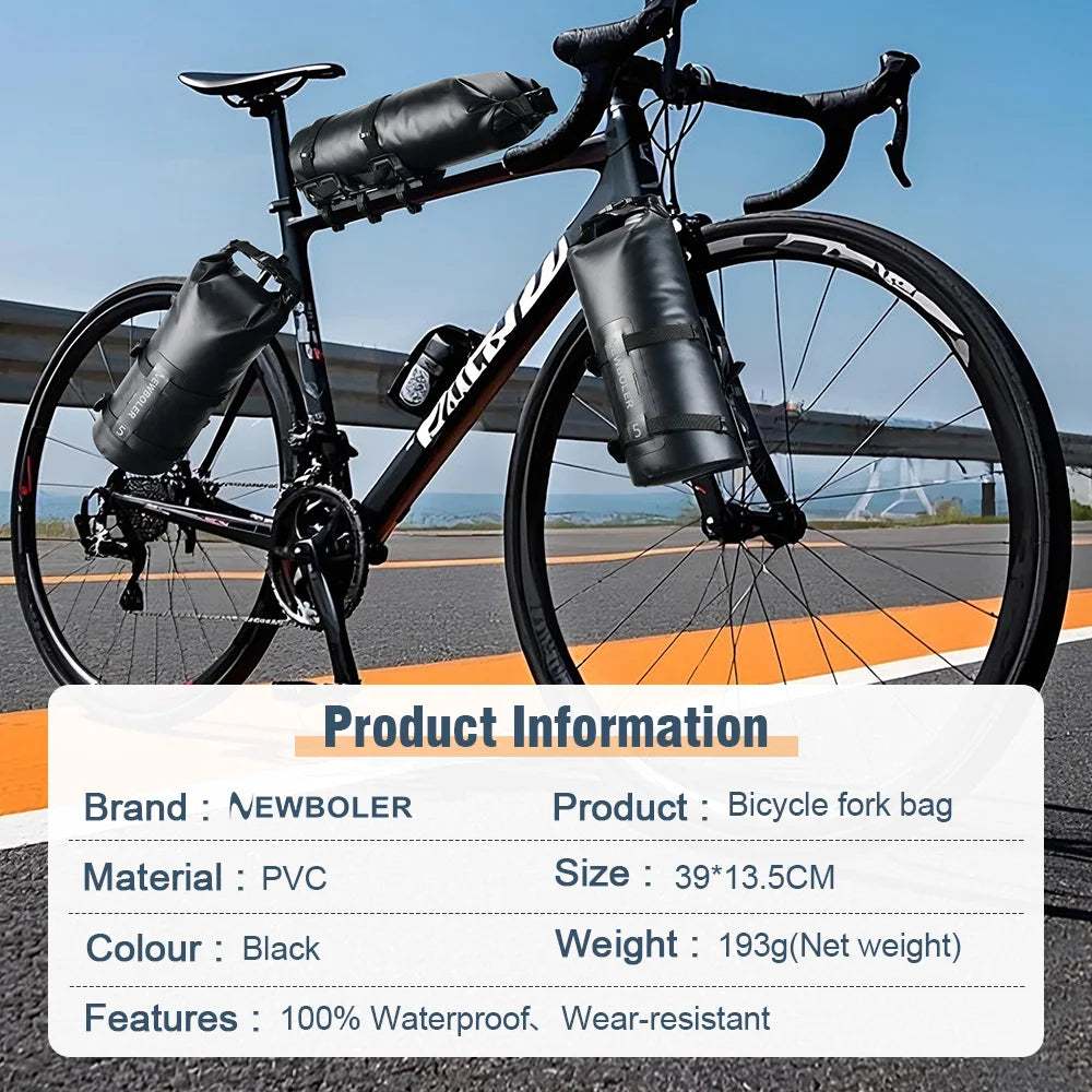 NEWBOLER Portable Waterproof Bicycle Fork Bag 5L Portable Bike Bag Electric Scooter Bag Bicycle Front Bag Bike Fork Bag