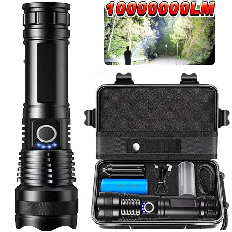 Linterna LED Recargable de Largo Alcance con Zoom Ajustable