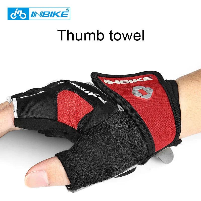 Guantes de Ciclismo INBIKE Medio Dedo – GEL Antishock para MTB y Carretera