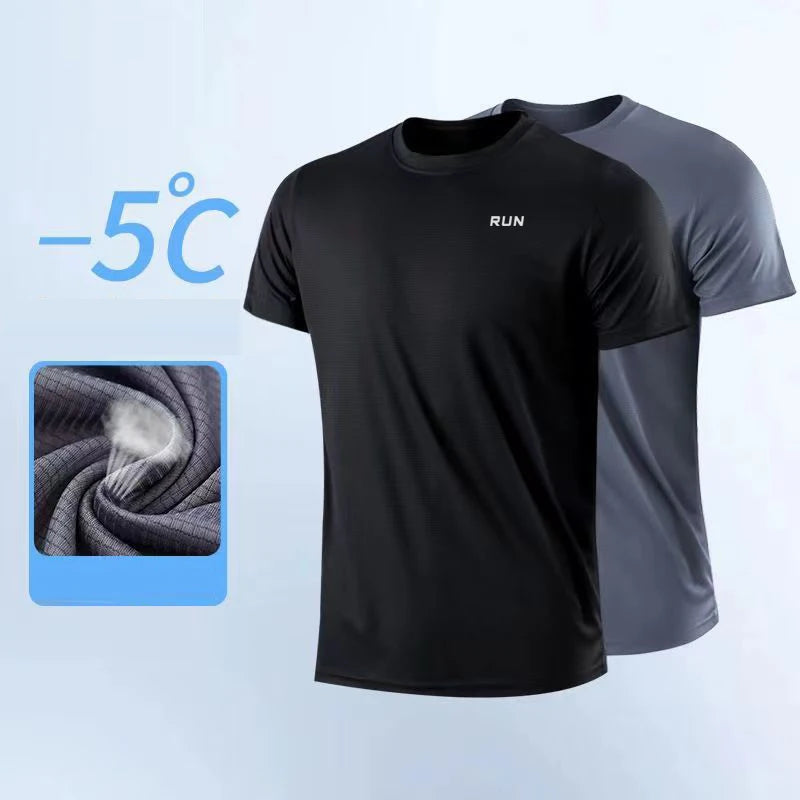 Camiseta de manga corta de secado rápido para hombre, ideal para gimnasio, correr, entrenamiento, ejercicio y deportes. Ligera.