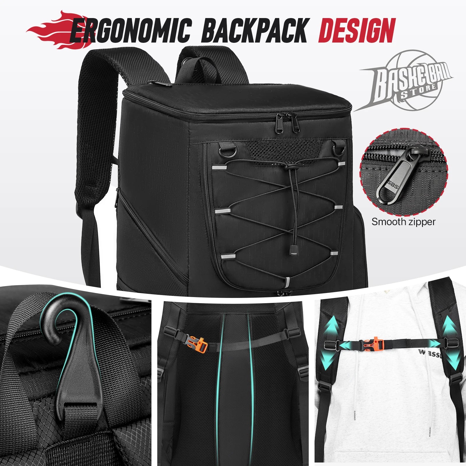 Basketball Backpack Sport Outdoor Football Volleyball Storage Bags with Separate Shoes Compartment Training Sports Backpack