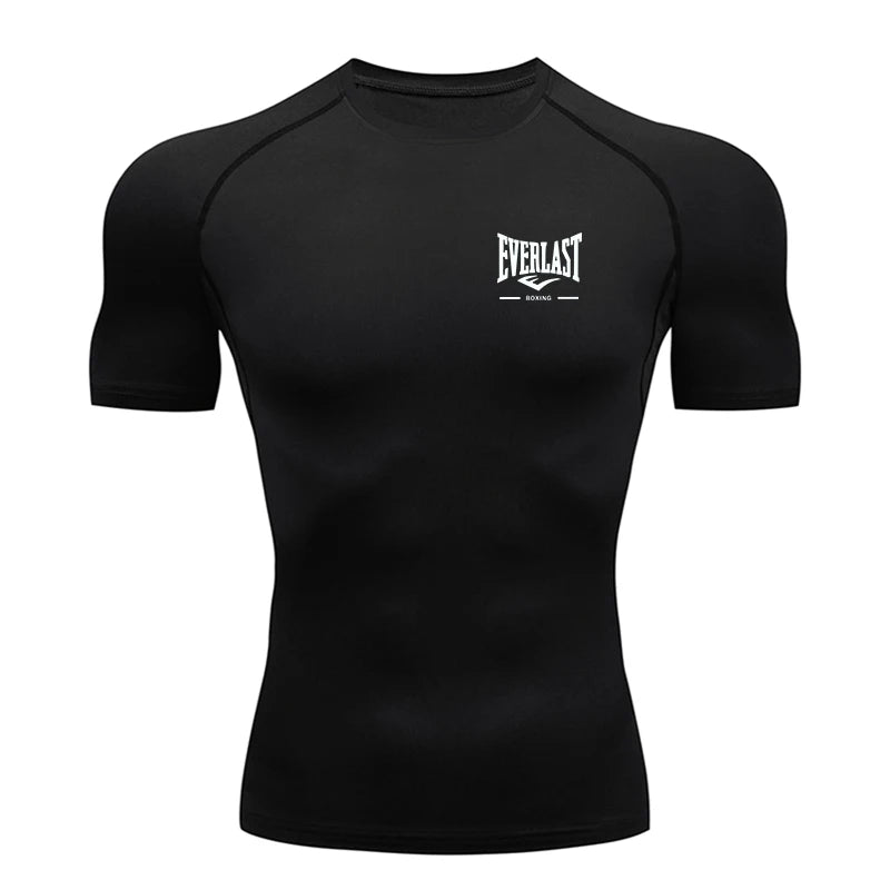 2026 New Men's Running Compression T-Shirt Short Sleeve Gym Workout Shirts Fitness Shirts Men's Jogging Sportswear Sweatshirts