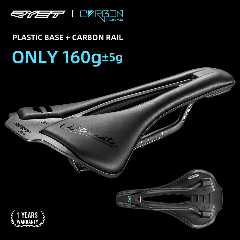 Sillín de bicicleta RYET impreso en 3D, 120 g, cojín de carbono, asiento de bicicleta superligero para MTB, gravel y bicicleta de carretera. Accesorios de ciclismo.