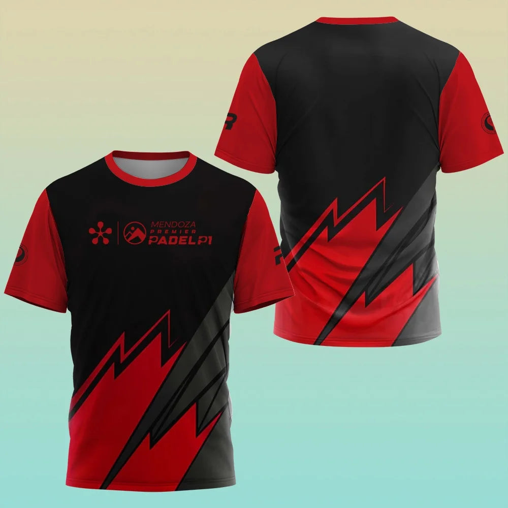 Professional Padel Sports Short-sleeve T-shirt Breathable Quick-dry Team Custom Print Training Match Top