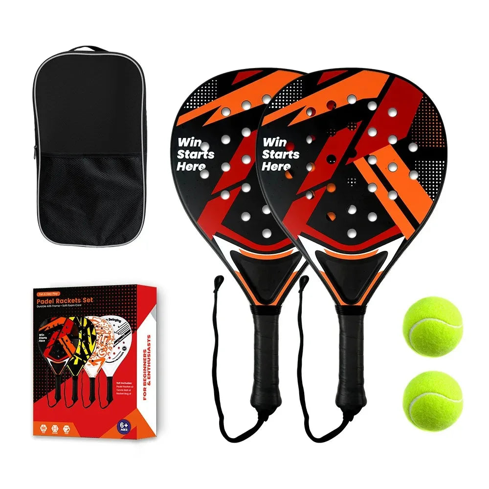 Tennis racket Best Beginner Padel Racket with EVA Softcore Lightweight Paddle for Control and Accuracy on Court for Kids Adult