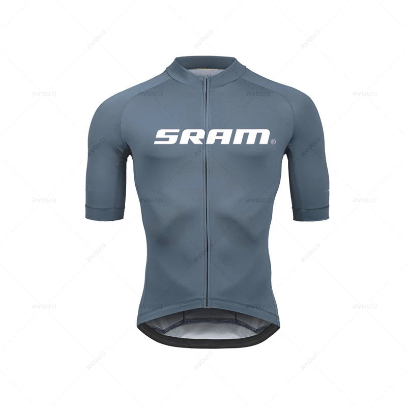 Conjunto de maillot de ciclismo Sram 2023, manga corta, transpirable, para hombre, para verano, MTB, MTB, ropa de ciclismo, uniforme