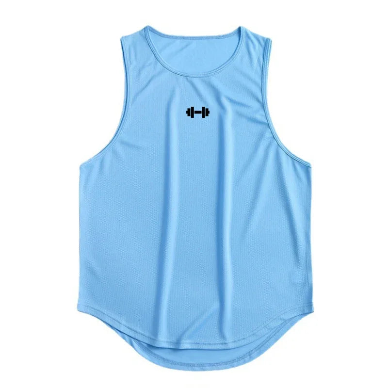 Camisetas deportivas de malla transpirables de secado rápido para gimnasio, fitness y culturismo. Camisetas sin mangas para correr, ideales para entrenamientos y actividades al aire libre.