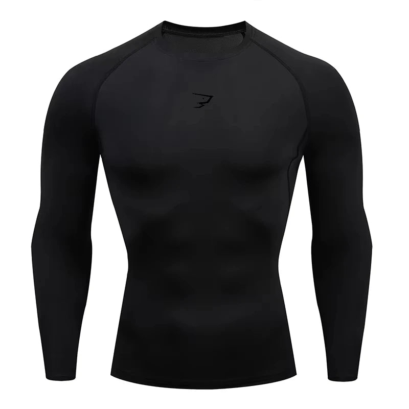 Camiseta Deportiva de Compresión Manga Corta Hombre — Gym, Running y Fitness