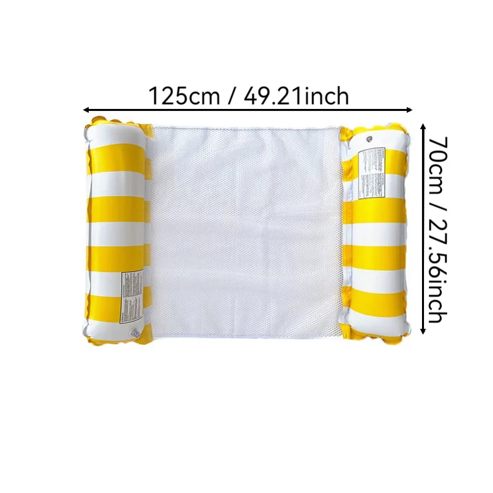 1pc Inflatable Foldable Floating Row Swimming Pool Party Water Hammock Air Mattresses Pvc Stripe Water Floating Inflatable Mat