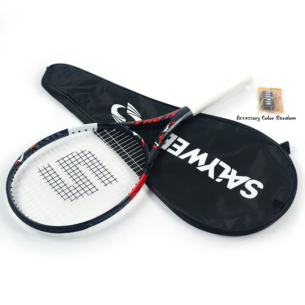 SALYWEE Alpha T800 Full Carbon Fibre Tennis Racket, Ultra-light 273±7g, Wide Tri-Joint Anti-Twist Frame, with Dampener Grip Bag