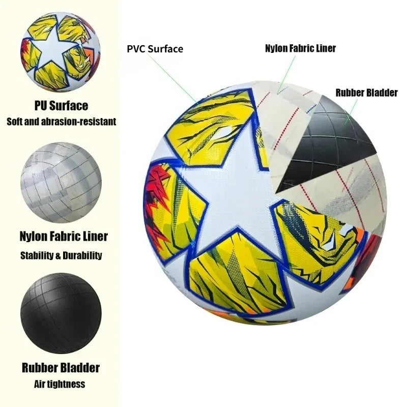 High Quality Soccer Balls Official Size 5 PVC Material Goal Team Outdoor Match Game Football Training Ballon De Foot