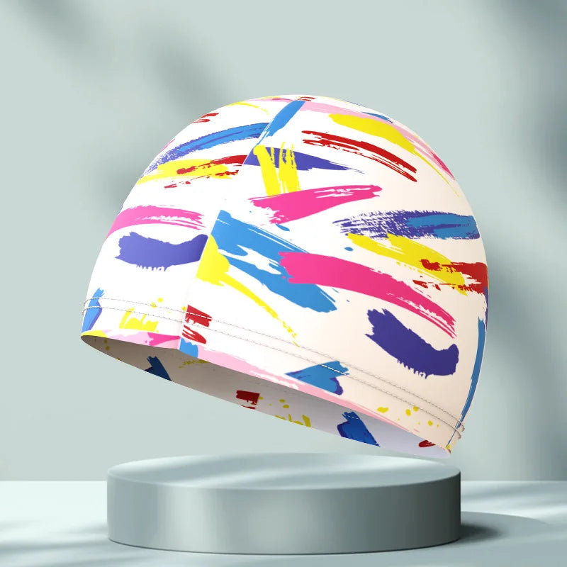 High Elastic Swim Cap for Children Adults Unisex Comfortable Polyester Spandex Swimming Hat