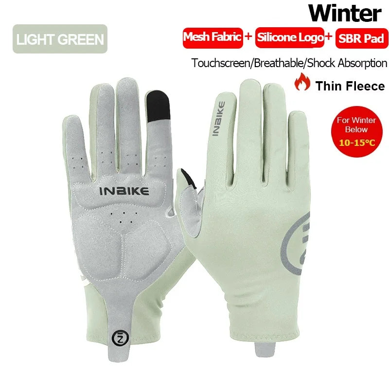 Guantes de Ciclismo INBIKE Invierno – Dedo Completo con Pantalla Táctil y Gel