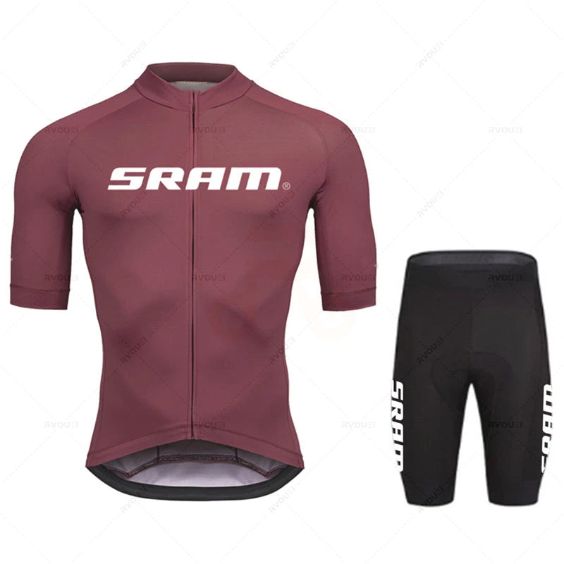 Conjunto de maillot de ciclismo Sram 2023, manga corta, transpirable, para hombre, para verano, MTB, MTB, ropa de ciclismo, uniforme