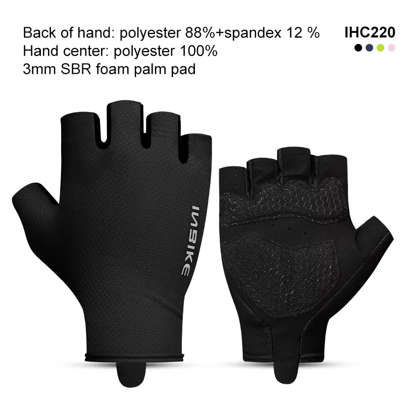 Guantes de Ciclismo INBIKE Medio Dedo – GEL Antishock para MTB y Carretera