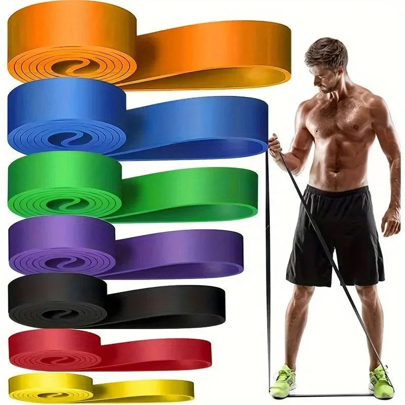 Banda elástica de látex de alta resistencia para ejercicios de dominadas, pilates, fitness, gimnasio en casa y tonificación corporal.
