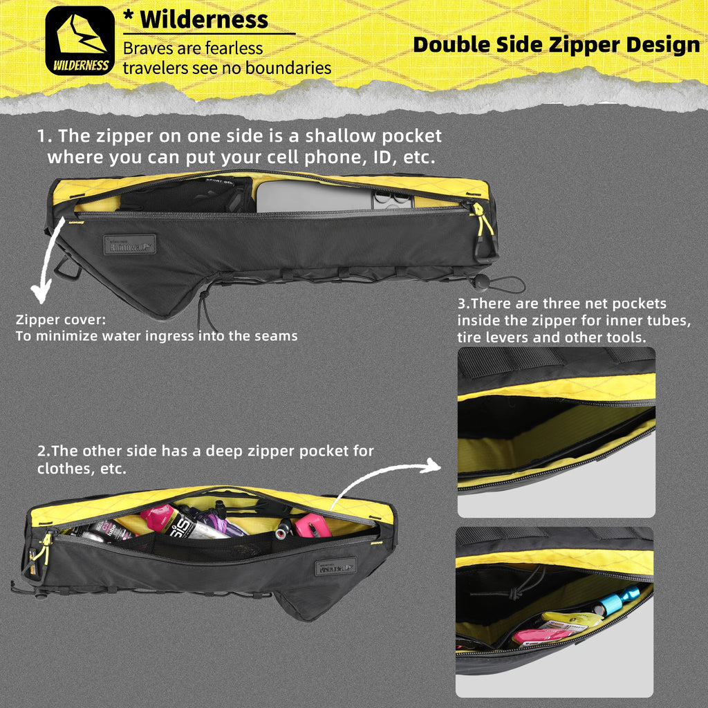Rhinowalk Bicycle Frame Bag Rainproof Cycling Triangle Pouch Crossbeam Bag For MTB&Road Bike With 17 Inch or Larger Frame Length