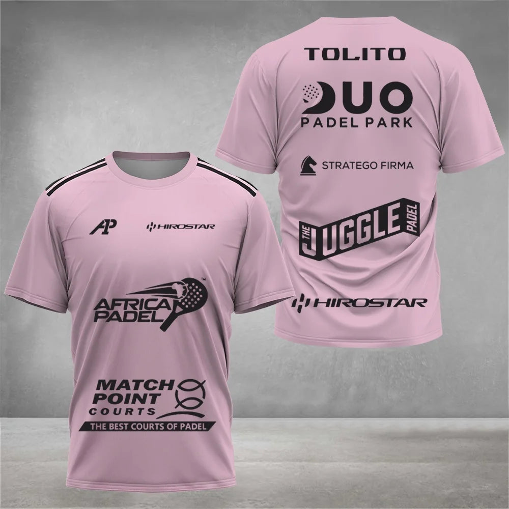 Professional Padel Sports Short-sleeve T-shirt Breathable Quick-dry Fabric Team Print for Training & Matches