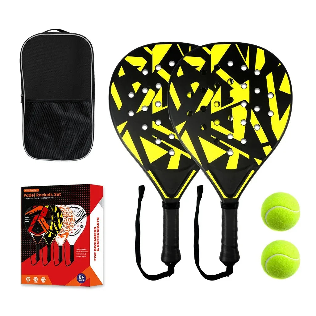 Tennis racket Best Beginner Padel Racket with EVA Softcore Lightweight Paddle for Control and Accuracy on Court for Kids Adult