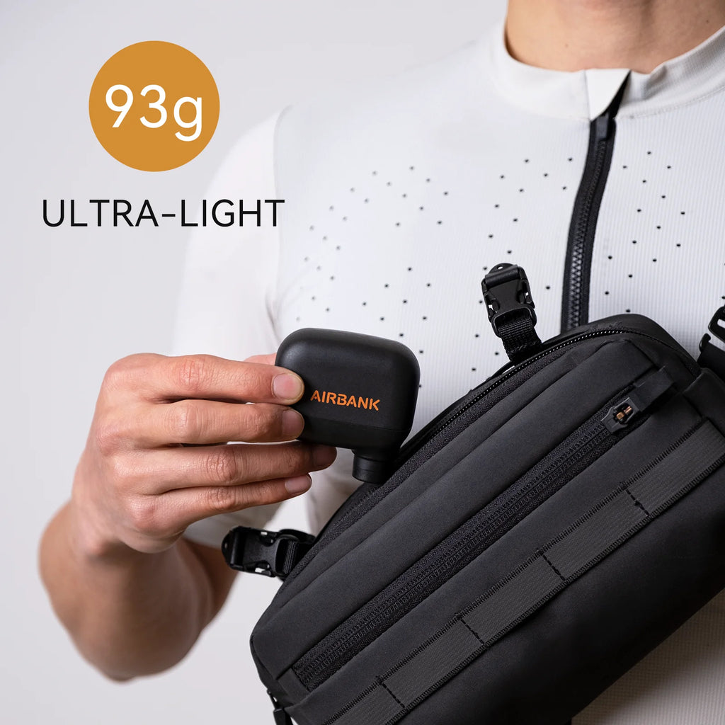 Bomba eléctrica portátil AIRBANK Pocket SE Mini para neumáticos de bicicleta, sin cable, con válvula Presta o Schrader. Accesorios para bicicleta con carga rápida.