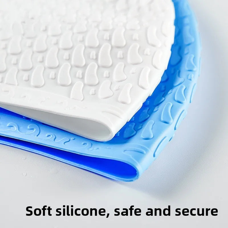 Silicone Swimming Cap for Adults Men Women Waterproof Extra Large Bubble Diving Cap Ear Protecting Waterdrop Swim Cap