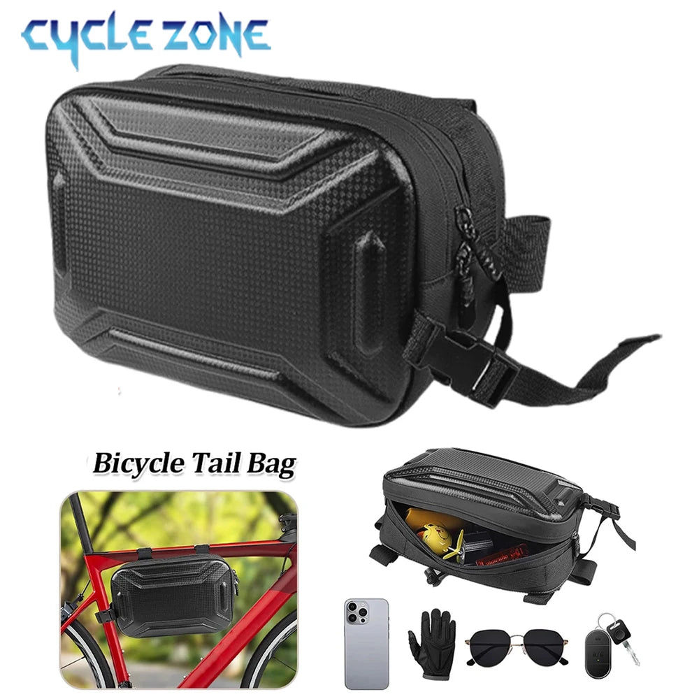 Bike Front Frame Bag Multifunctional Bicycle Large Capacity Storage Tail Bag Cycling Hard Shell Front Tube Box for Mountain Bike