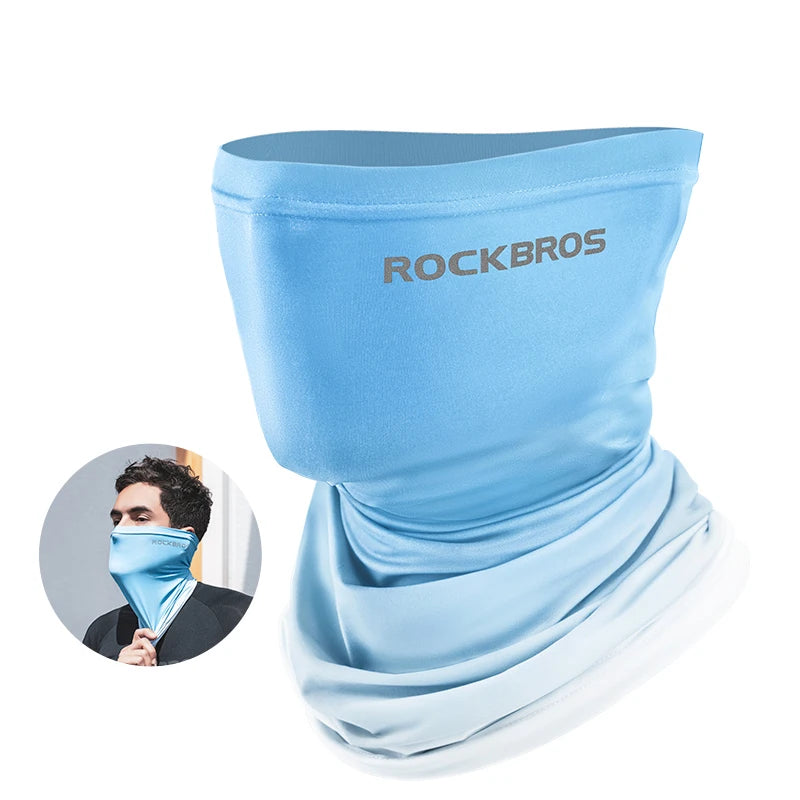 ROCKBROS Summer Face Scarf Neck Sun Protection Silk Cycling Headwear Motorcycle Scooter MTB Road Cycling Mask Breathable Bandana
