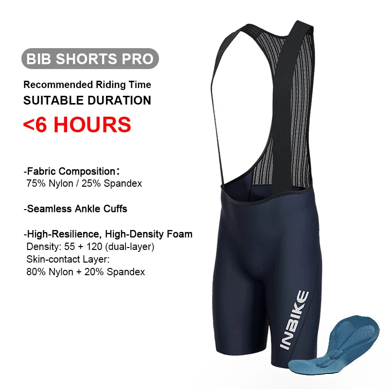 INBIKE Men's MTB Cycling Bib Shorts Bike Riding Pants Man Professional Bicycle Shorts for Men Road Bike Mountain Cycling Clothes