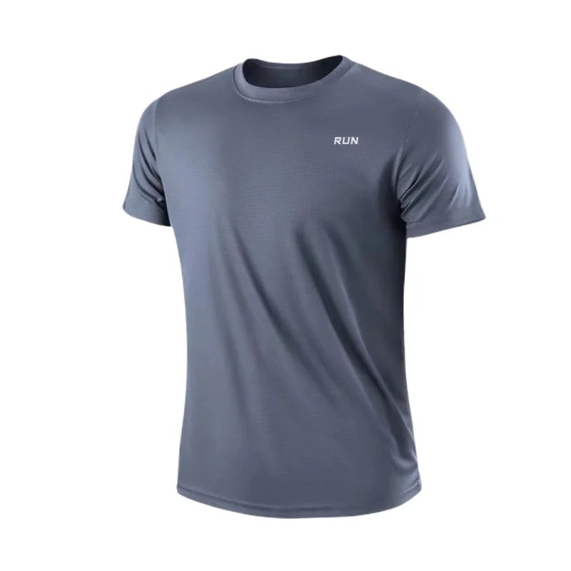 Camiseta de manga corta de secado rápido para hombre, ideal para gimnasio, correr, entrenamiento, ejercicio y deportes. Ligera.
