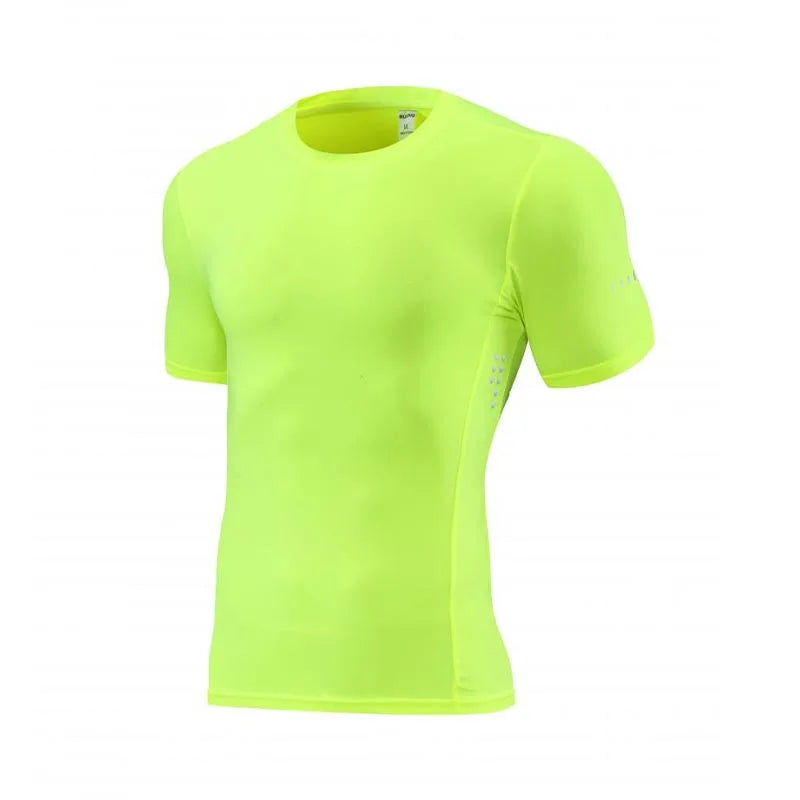 Fitness T-Shirts Quick Drying Gym Jersey Sports Running Short Sleeves Compression Shirt Elastic Tight Men Sportswear Clothing