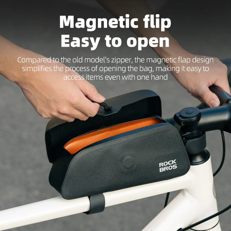 Bolsa Magnética para Bicicleta ROCKBROS – Impermeable 0.6L/0.9L para MTB y Carretera