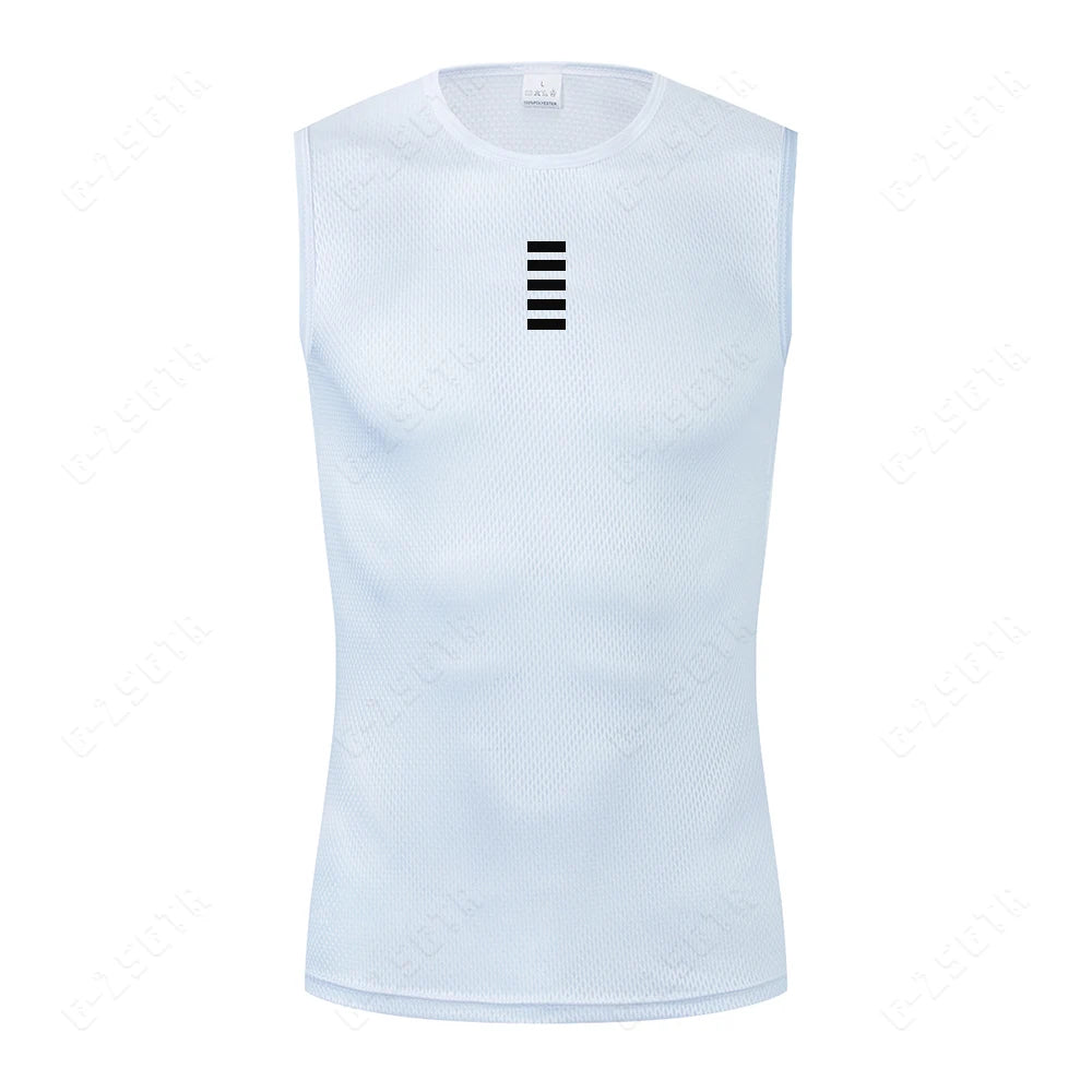 Camiseta interior reflectante blanca para ciclismo, maillot dPortivo para hombre, camiseta interior de secado rápido y elástica para ciclismo de carretera.