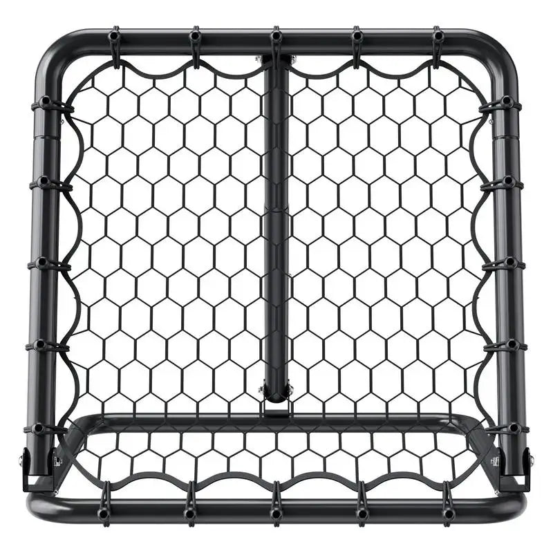 Filet de rebond de football, 86,3 x 86,3 cm, rebondisseur pour entraînement football portable, tube en fer, filet de but à angles entièrement réglables, équipement pour enfants et tous âges