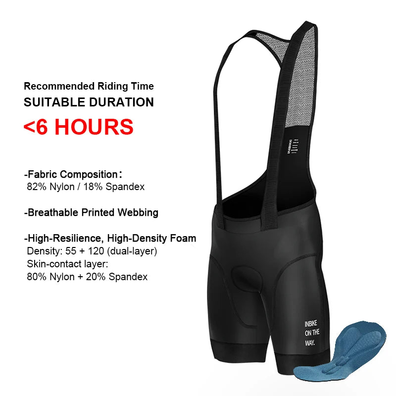INBIKE Men's MTB Cycling Bib Shorts Bike Riding Pants Man Professional Bicycle Shorts for Men Road Bike Mountain Cycling Clothes