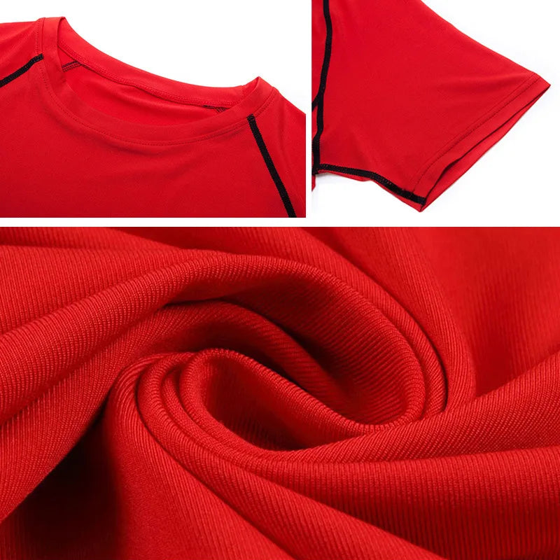 Fitness T-Shirts Quick Drying Gym Jersey Sports Running Short Sleeves Compression Shirt Elastic Tight Men Sportswear Clothing