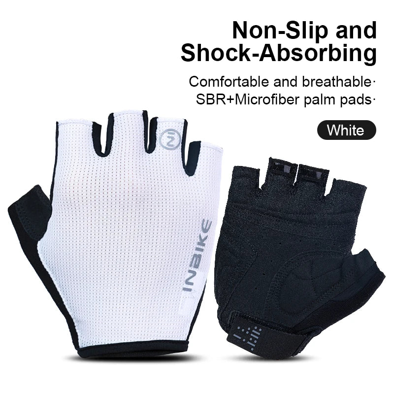 Guantes de Ciclismo INBIKE Verano – Medio Dedo Transpirables y Antideslizantes