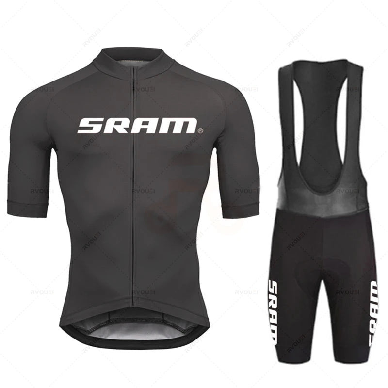 Conjunto de maillot de ciclismo Sram 2023, manga corta, transpirable, para hombre, para verano, MTB, MTB, ropa de ciclismo, uniforme