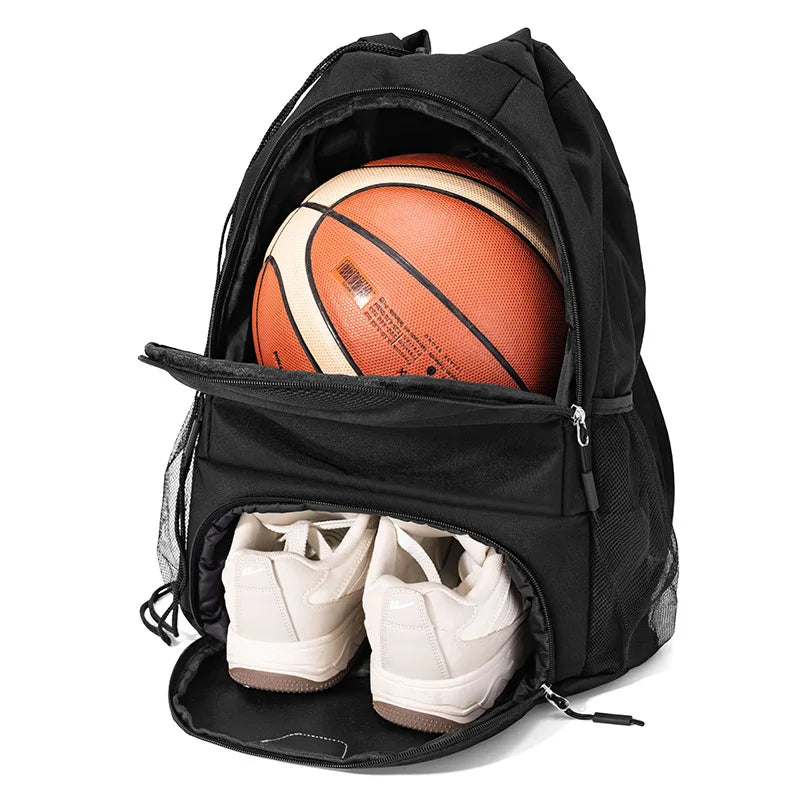 21L Large Capacity Basketball Sports Backpack Waterproof Shoe Compartment Drawstring Storage Bag Men Travel Cycling Camping Bags