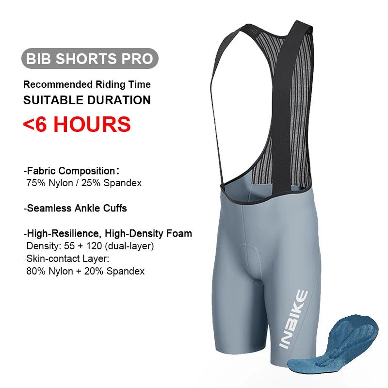INBIKE Men's MTB Cycling Bib Shorts Bike Riding Pants Man Professional Bicycle Shorts for Men Road Bike Mountain Cycling Clothes