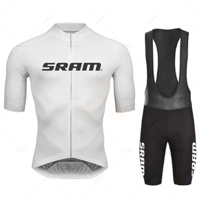 Conjunto de maillot de ciclismo Sram 2023, manga corta, transpirable, para hombre, para verano, MTB, MTB, ropa de ciclismo, uniforme