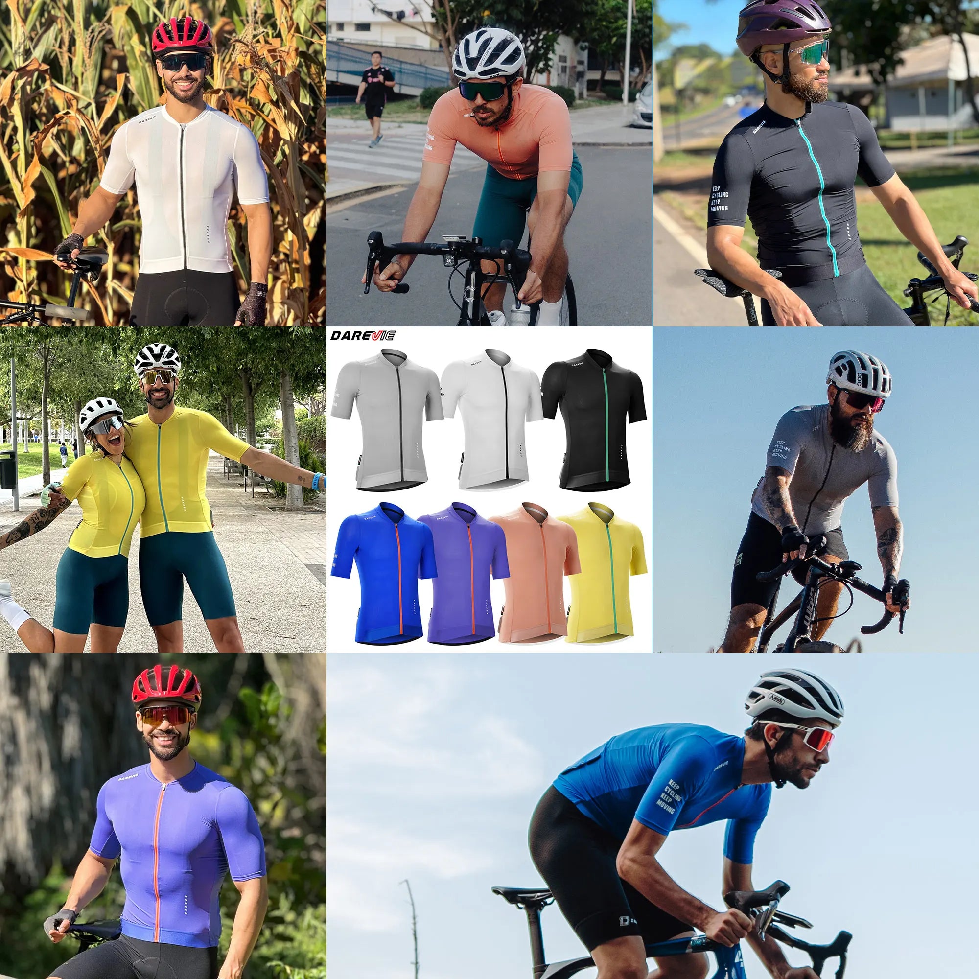 DAREVIE Man Cycling Maillot Cool Technology Cycling Jersey Man Women Breathable Quick Dry Cycling Clothes for Men Small Size