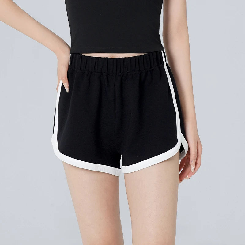 Women Tennis Yoga Workout Wide Leg Short Pants Mid-waist Causal Loose Straight Shorts Teen Girl Breathable Jogging Gym Clothing