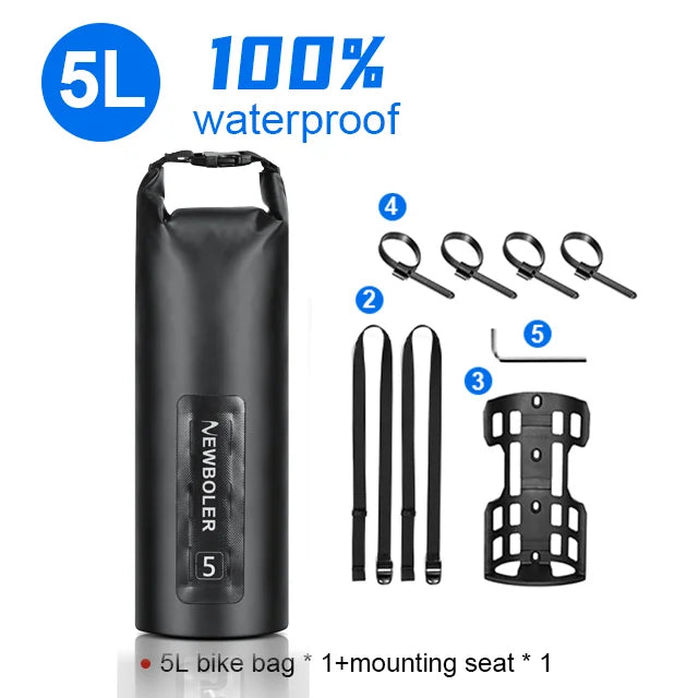 NEWBOLER Portable Waterproof Bicycle Fork Bag 5L Portable Bike Bag Electric Scooter Bag Bicycle Front Bag Bike Fork Bag
