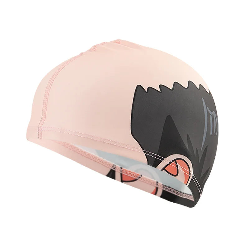 Funny Bald Head Swim Cap - Mediterranean Print Silicone Swimming Hat for Cosplay & Pools (Unisex, Waterproof, Anti-Slip)