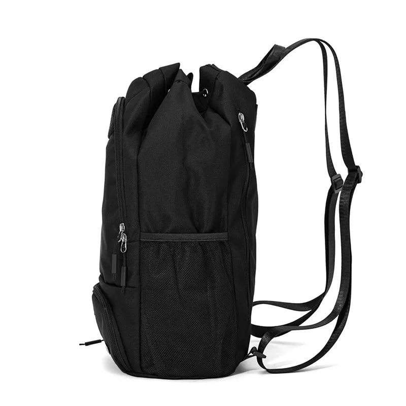 21L Large Capacity Basketball Sports Backpack Waterproof Shoe Compartment Drawstring Storage Bag Men Travel Cycling Camping Bags